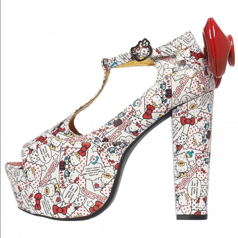 Sanrio Hello KittyxJeffrey Campbell HK White Comic Print Platform (LIMITED ED)